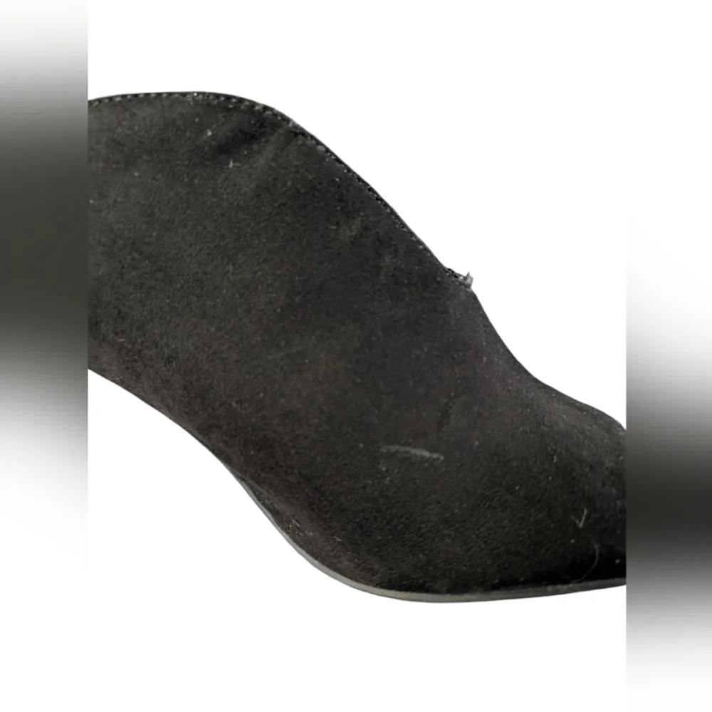 CL By Laundry Mach2 Black Faux Suede  Vamp Stiletto Heels Peep Toe Size 11M - Picture 11 of 11